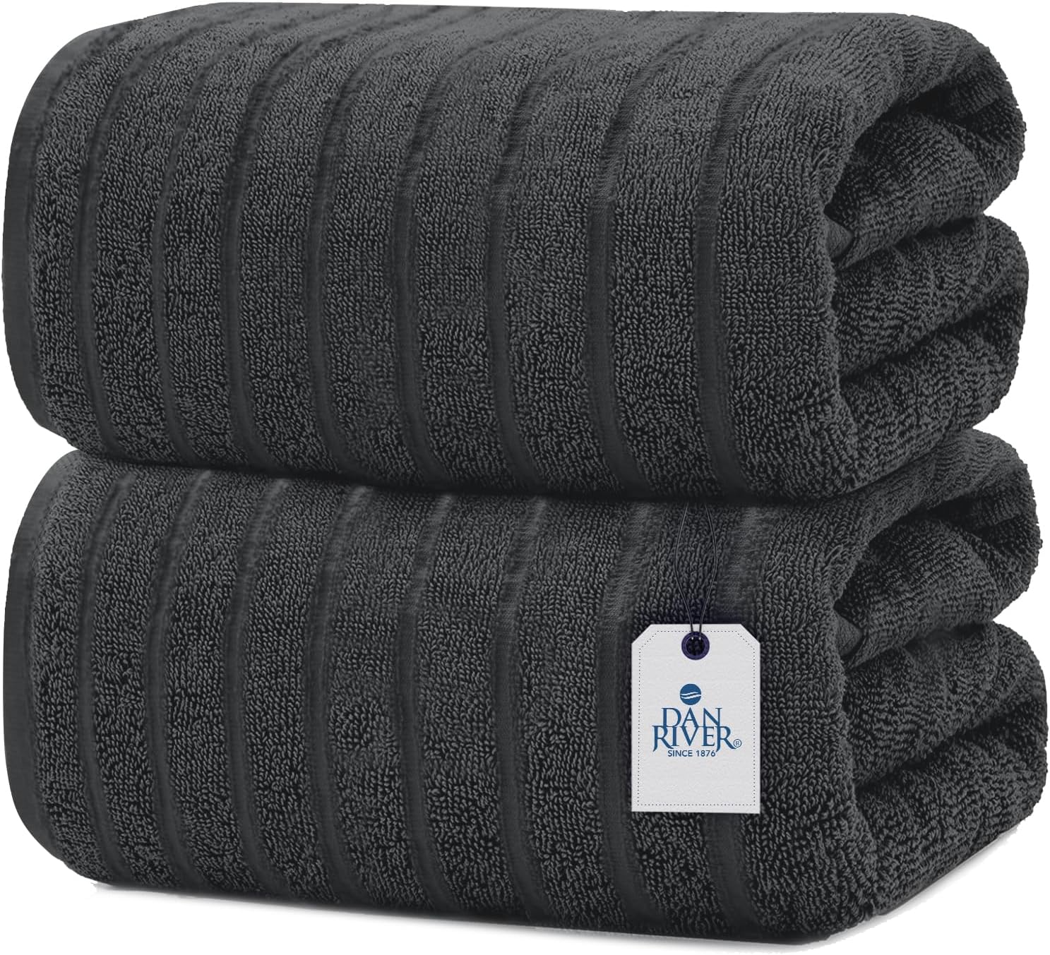 DAN RIVER Luxury Jumbo Bath Sheets 2 Piece – 550 GSM (35x70 Inches) 100% Cotton...