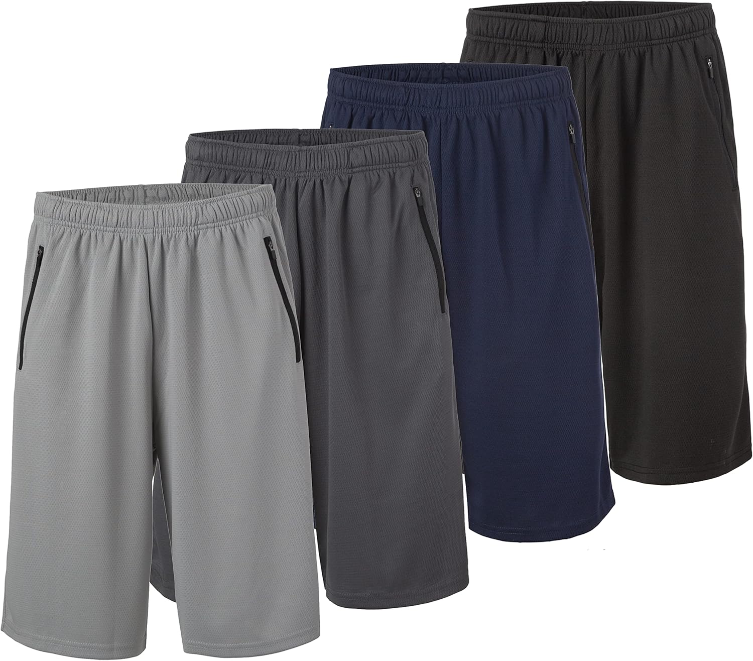 Essential Elements 4 Pack, Special Men's Dry-Fit Shorts, Innovative Sweat Resist...