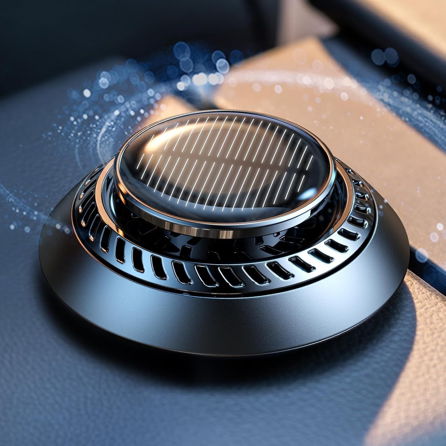 Ceeniu Solar Car Air Freshener F21, DIY Essential Oils, UFO Solar-Powered Auto R...