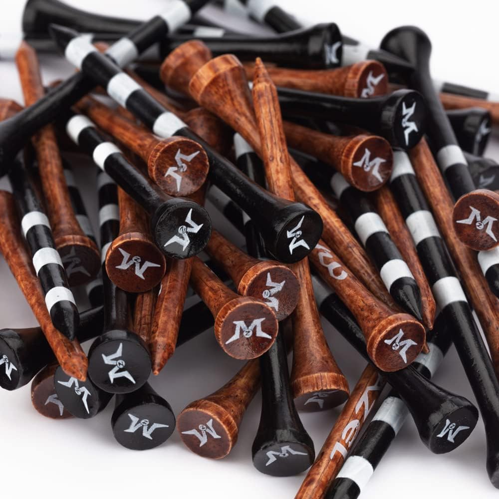 MAZEL Natural Wood/Bamboo Golf Tees, Special Golf Accessories for Professionals,...