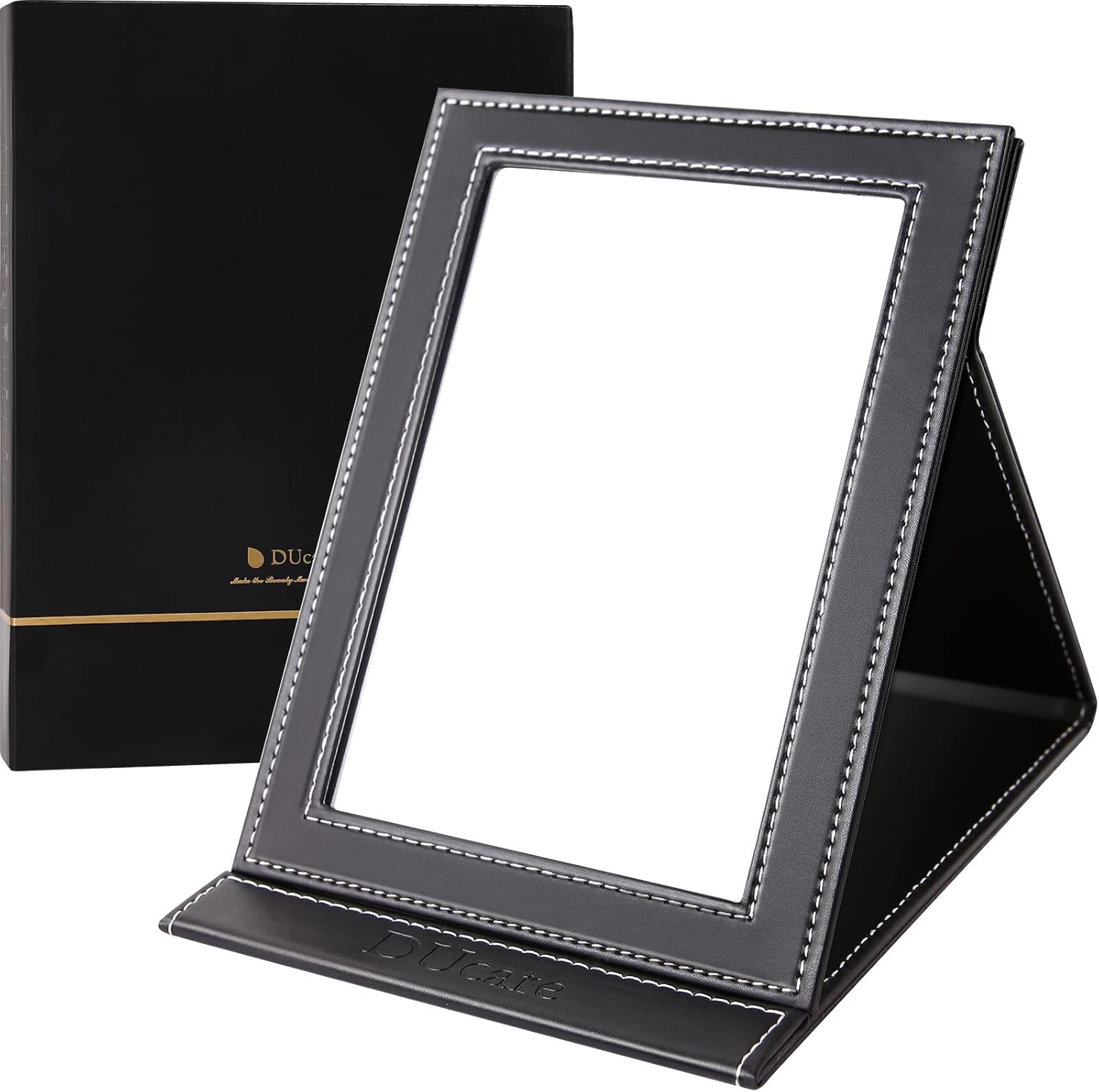 DUcare Portable Folding Vanity Makeup Mirror with Stand for Travel, Camping, Hom...