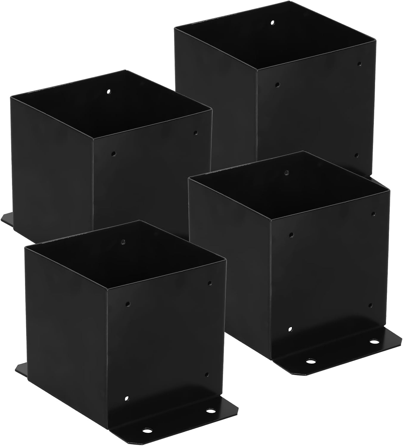 MIXXIDEA 6x6 Deck Post Base 4 PCS, Inner Size 5.6 x 5.6 Inch, Heavy Duty Metal B...