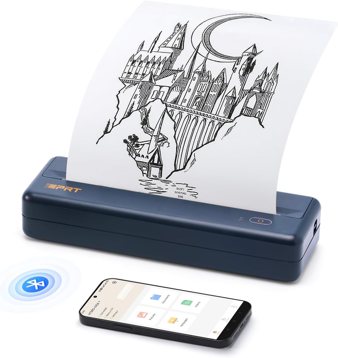iDPRT MT890 Portable Wireless Printer - with Thermal A4 Paper, Bluetooth Inkless...