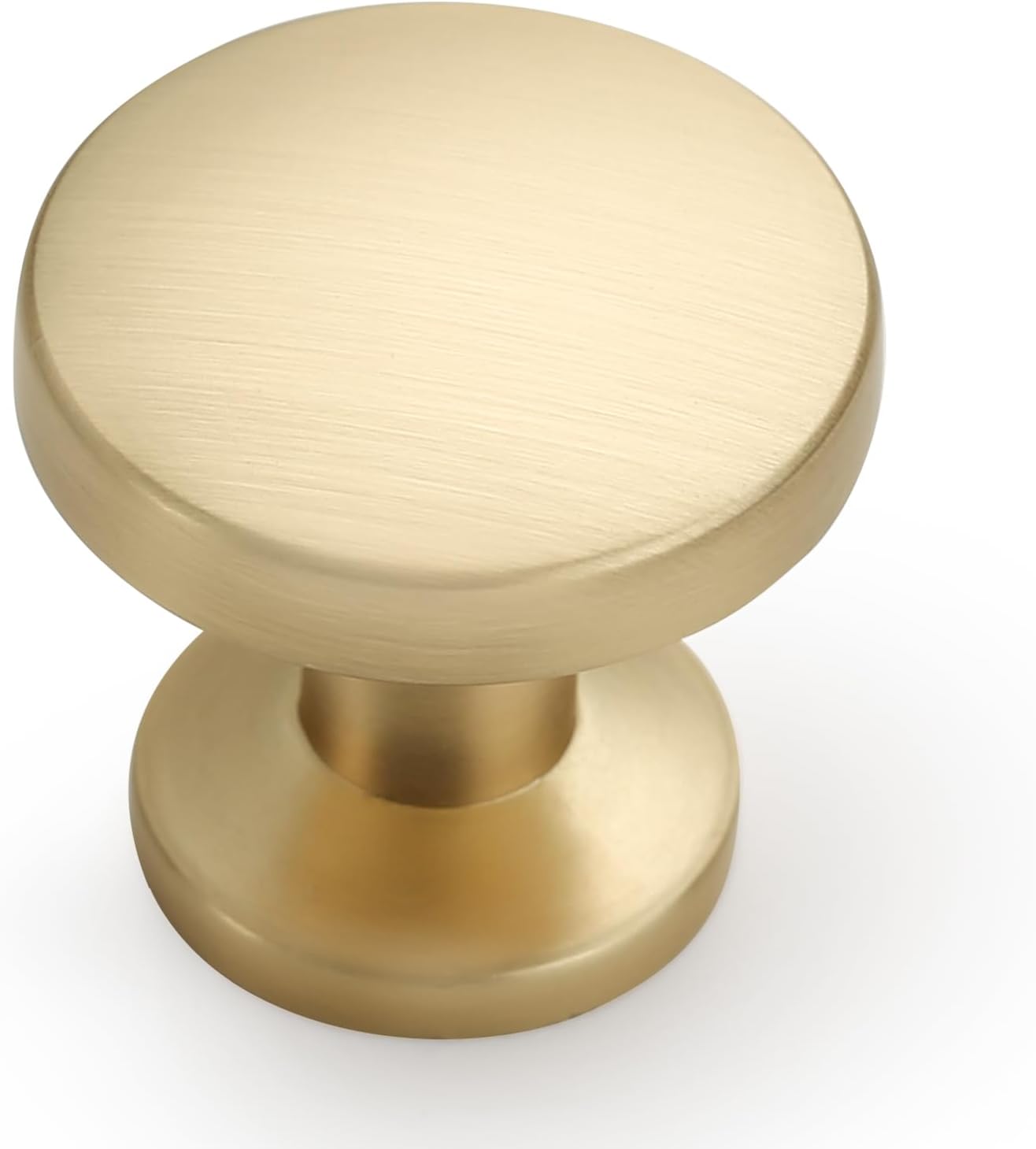 Amerdeco 10 Pack Brushed Brass Cabinet Knobs Single Hole Cabinet Pulls Round Kit...