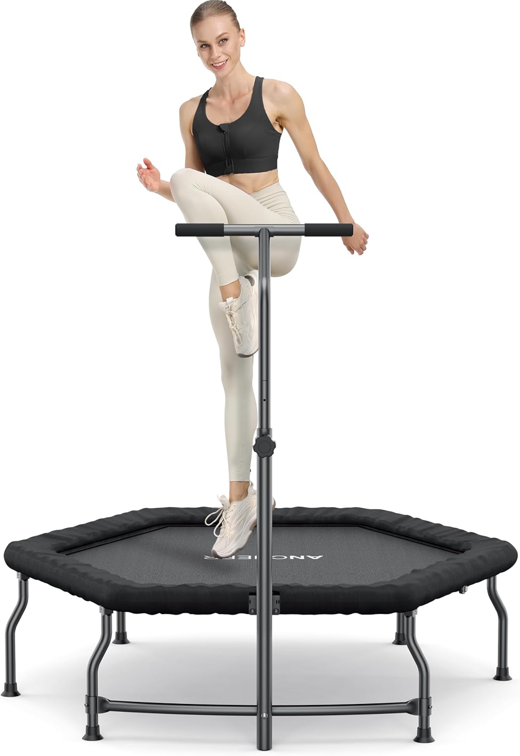 ANCHEER Rebounder Trampoline with Bungees, 50'' Indoor Trampoline for Adults 550...