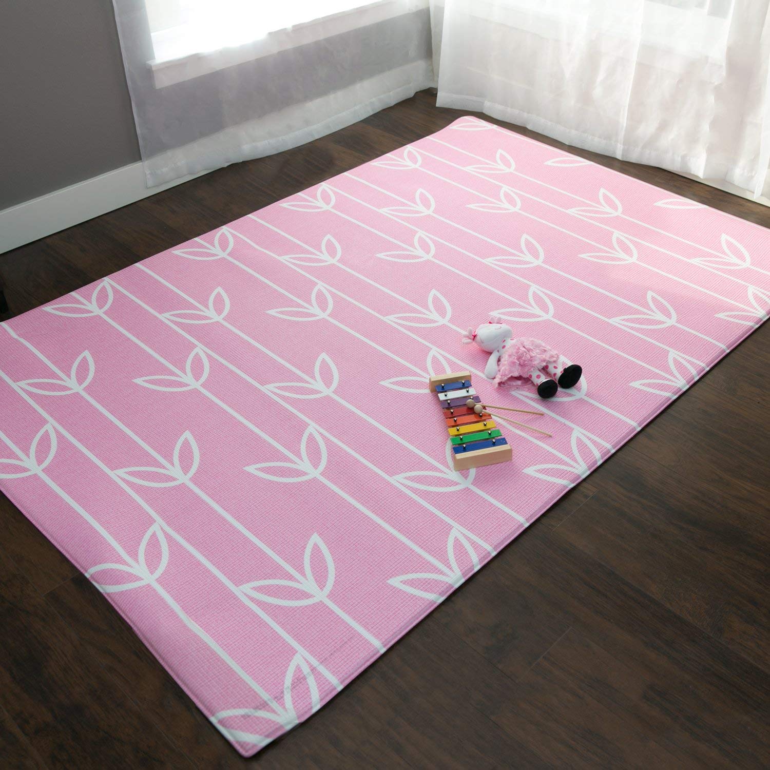Baby Care Play Mat (Large, Sea Petals - Pink) 82'' x 55'' Original One-Piece Rev...