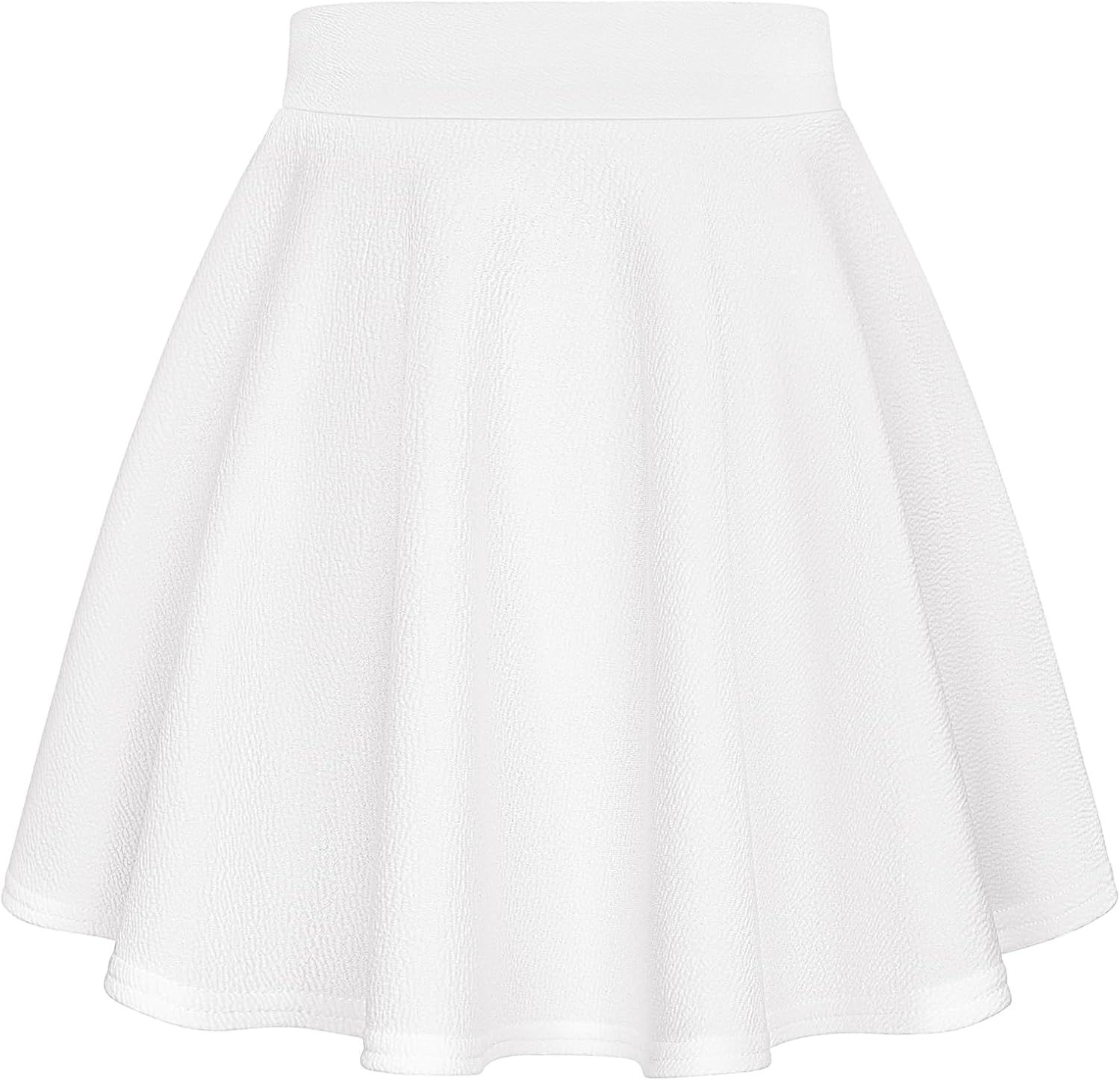 Auranso Girls Mini Skirt Stretch Waist Casual Flared Plain Pleated Skater Skirt...