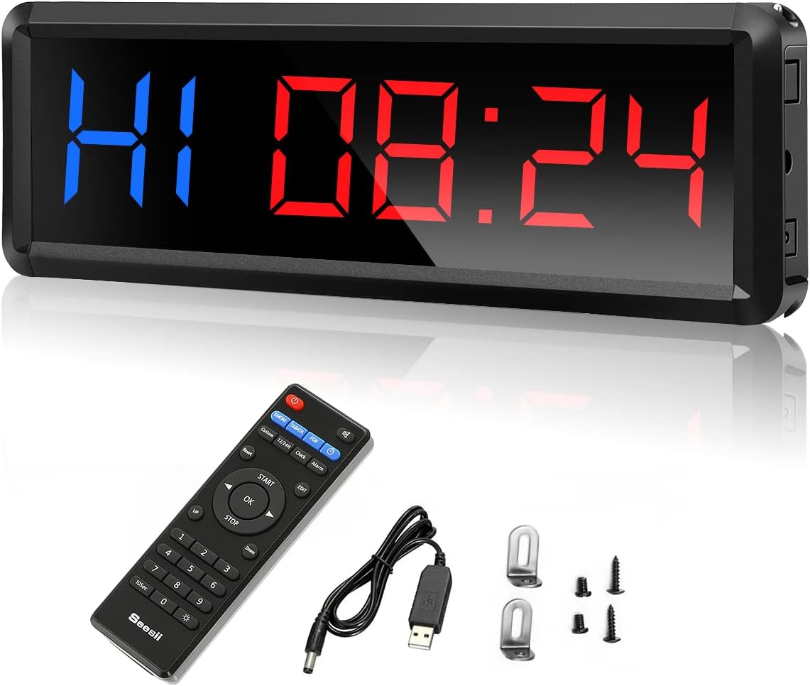 Special Seesii Gym Timer, Ultra-Clear LED Workout Clock, High-Quality Count Down...