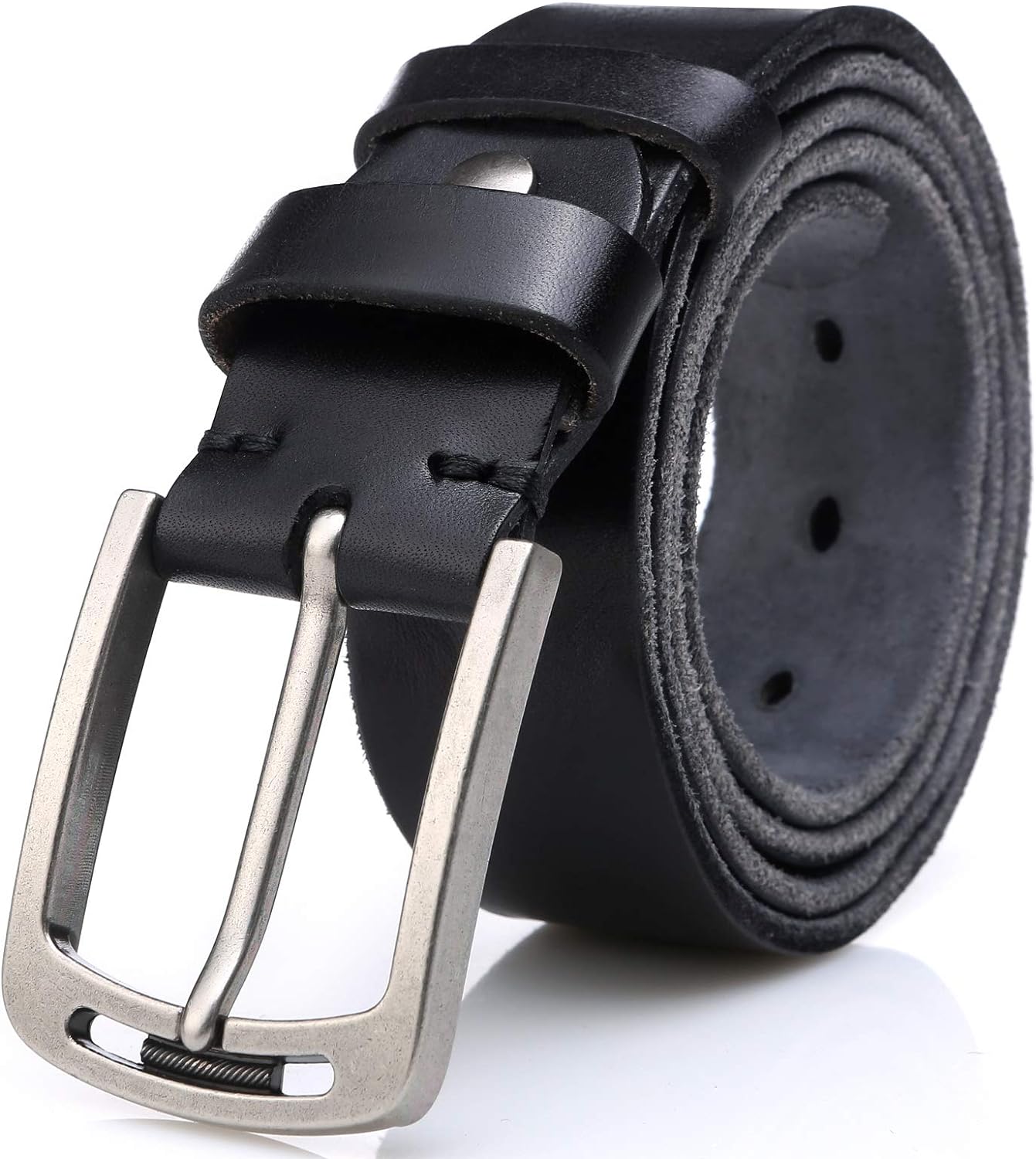 KEECOW Men's 100% Italian Cow Leather Belt Men With Anti-Scratch Buckle,Packed i...