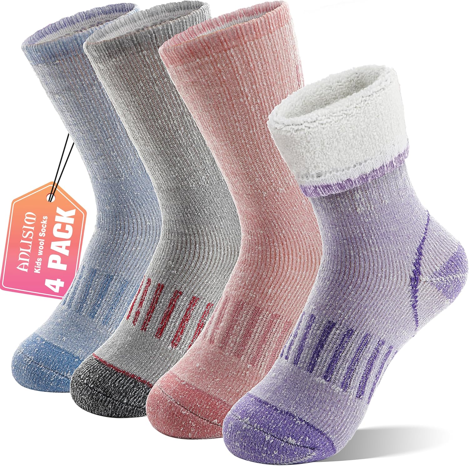 Anlisim Kids Merino Wool Socks, Special Hiking Socks for Boys and Girls, Unique...