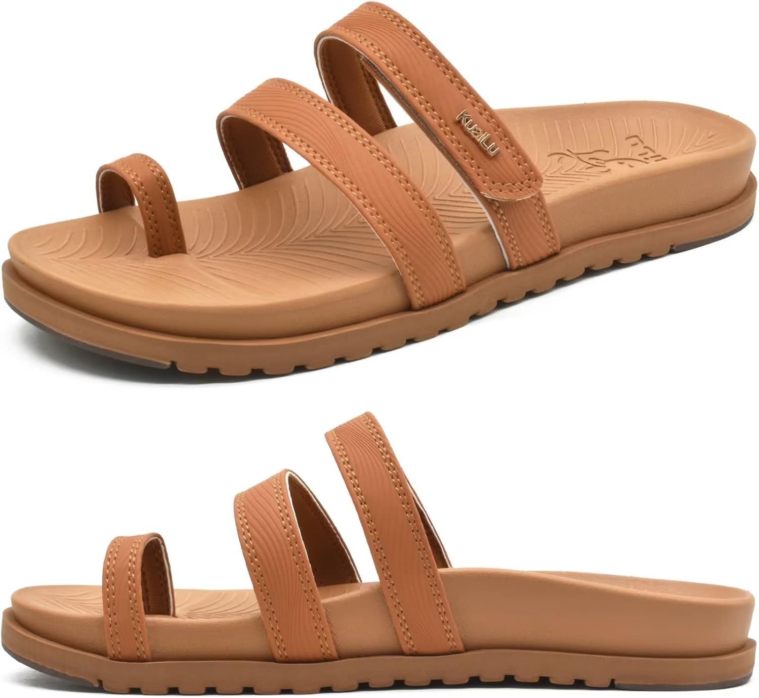 KuaiLu Womens Slides Sandals, Special Sandals with Plantar Fasciitis Arch Suppor...