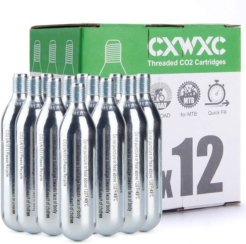 CXWXC 16g / 25g Threaded CO2 Cartridges or CO2 Inflator for Bike Tires - Cartrid...