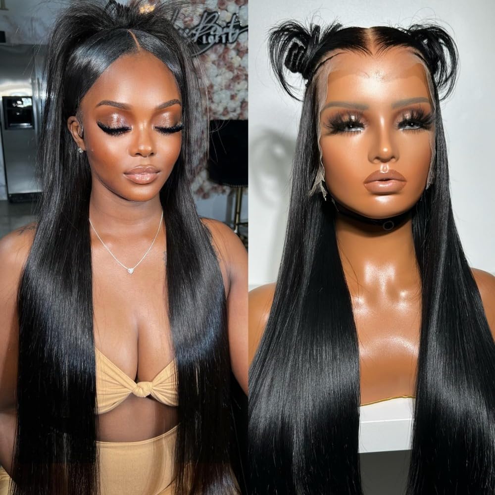 Miss Flower HD Lace Human Hair Wig, Special Ultra-thin Invisible Frontal Wig wit...