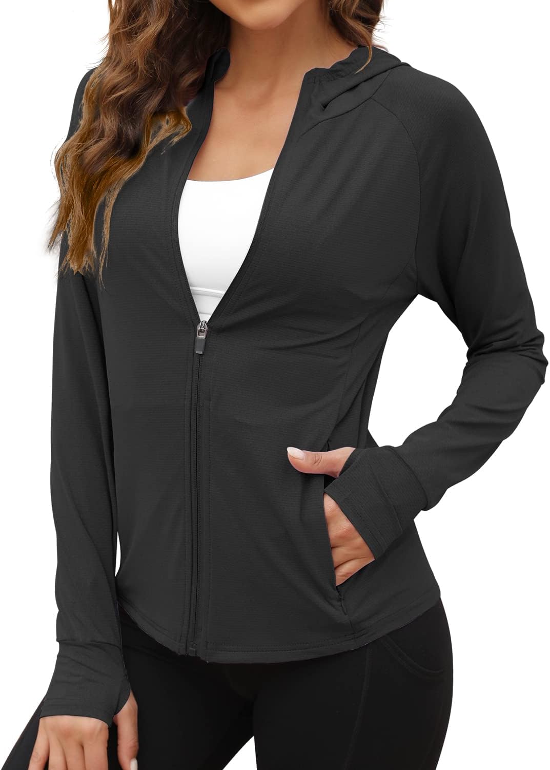 We1Fit Women's UPF 50+ Sun Protection Jacket Hoodie Sun Shirts Hiking Running At...