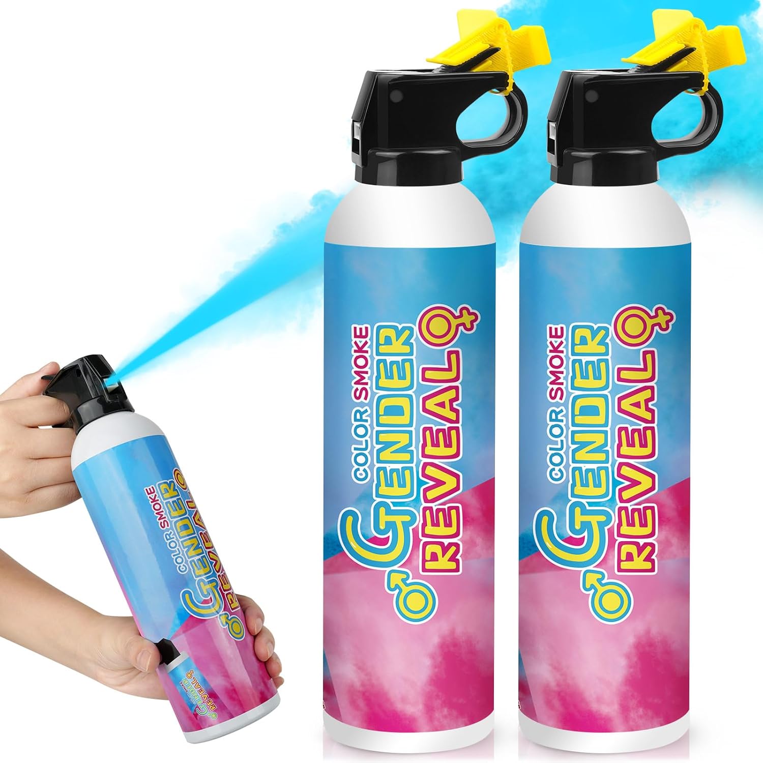 Merear Large Gender Reveal Fire Extinguisher 2 Packs, Gender Reveal Ideas, Baby...