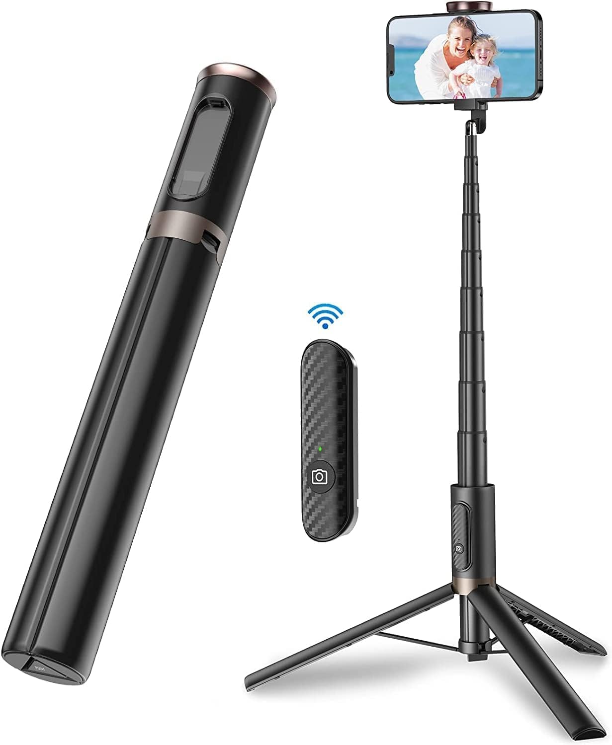 TONEOF 60" Selfie Stick Tripod, All-in-1 Phone Tripod Stand with Integrated Wire...