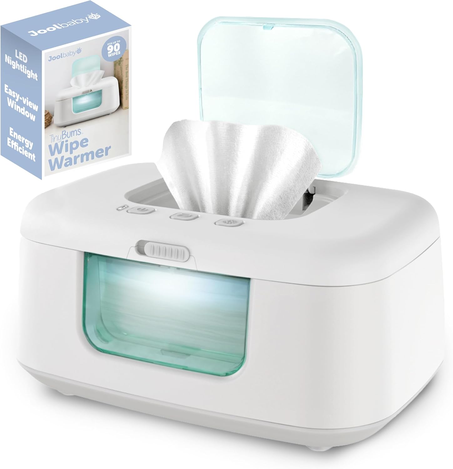 TinyBums Baby Wipe Warmer & Dispenser with LED Changing Light & On/Off Switch -...