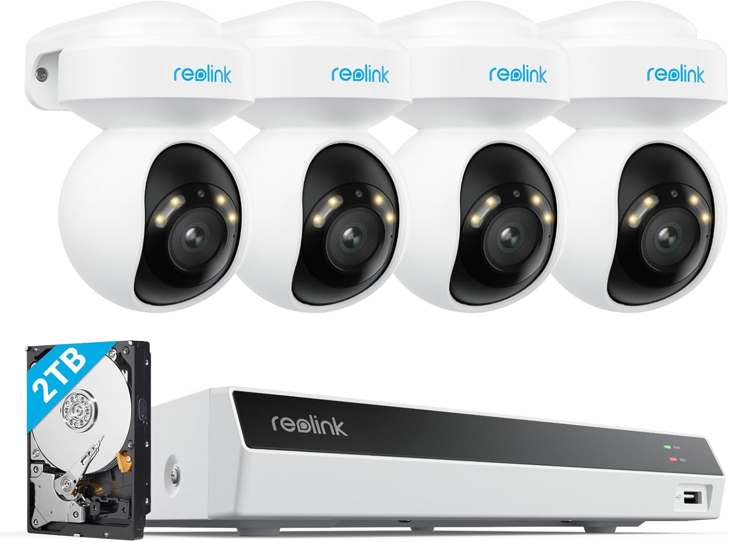 Reolink 4K Security Camera System with PT Auto-Tracking, 355°Pan 50°Tilt, 4K PoE...
