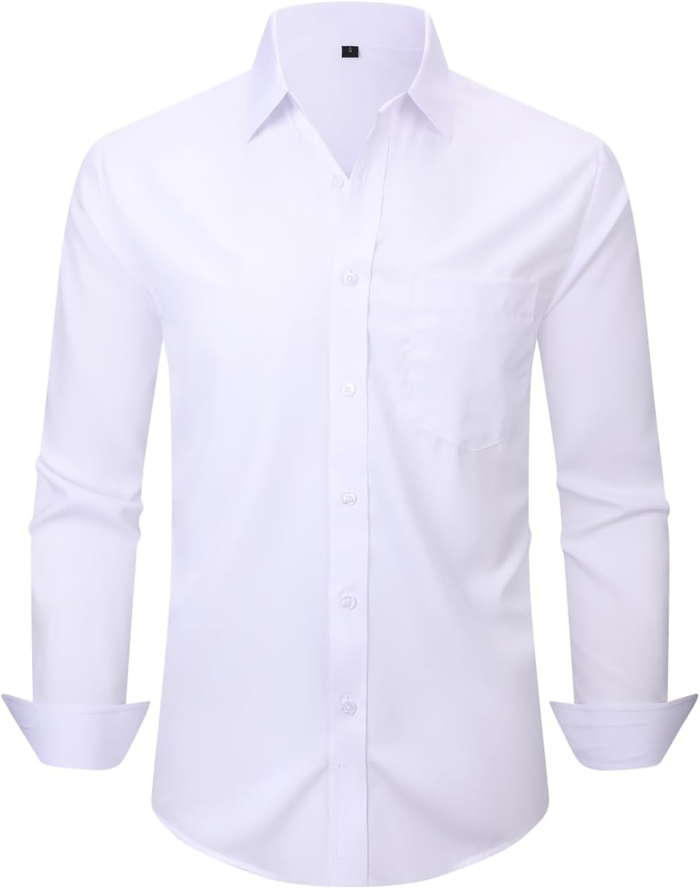 corfty Men Long Sleeve Dress Shirt - Regular Fit Stretch Free-Wrinkle Casual But...