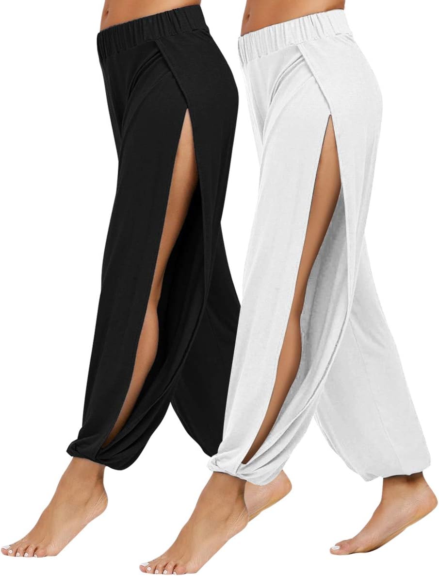 PACBREEZE Women's Yoga Harem Pants, Special Side Slit Joggers, Innovative Active...