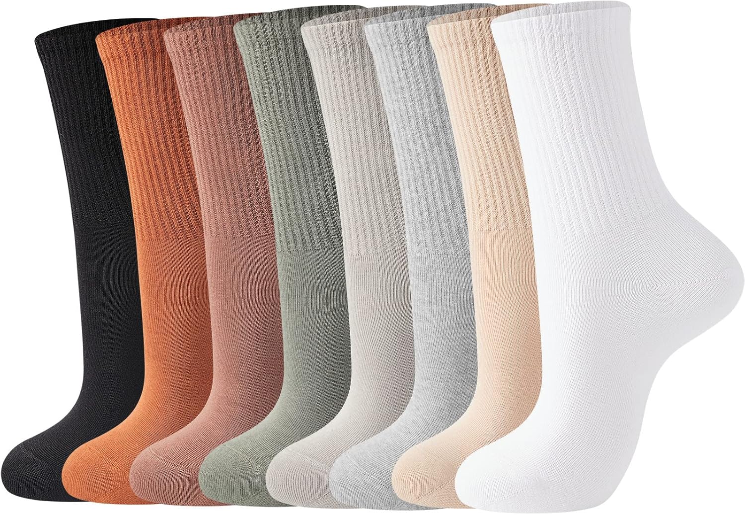J-BOX Womens Cotton Crew Socks, Thin Soft Comfort...