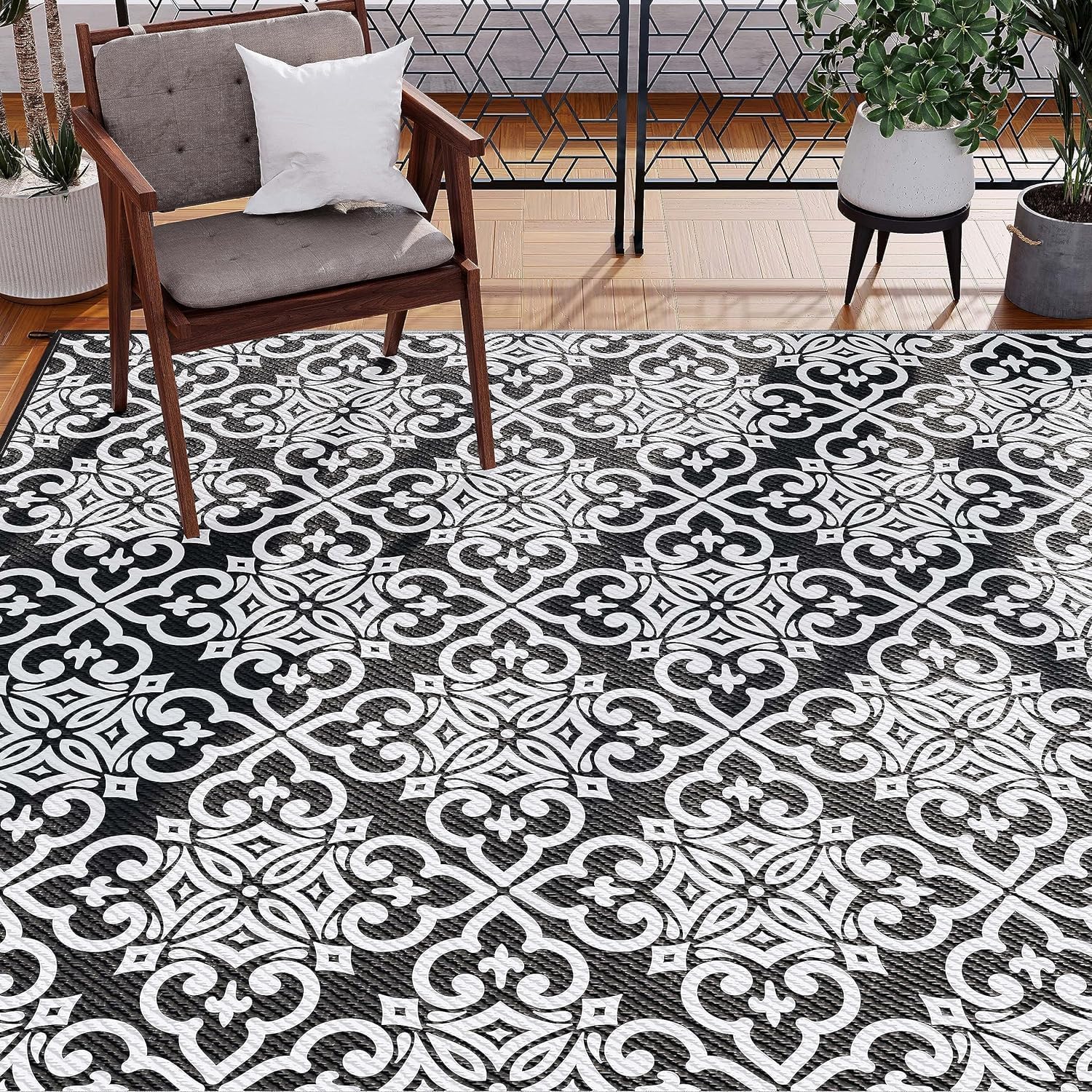 Outdoor Plastic Straw Rug, Special Waterproof Outdoor Rug for Patios Clearance,...