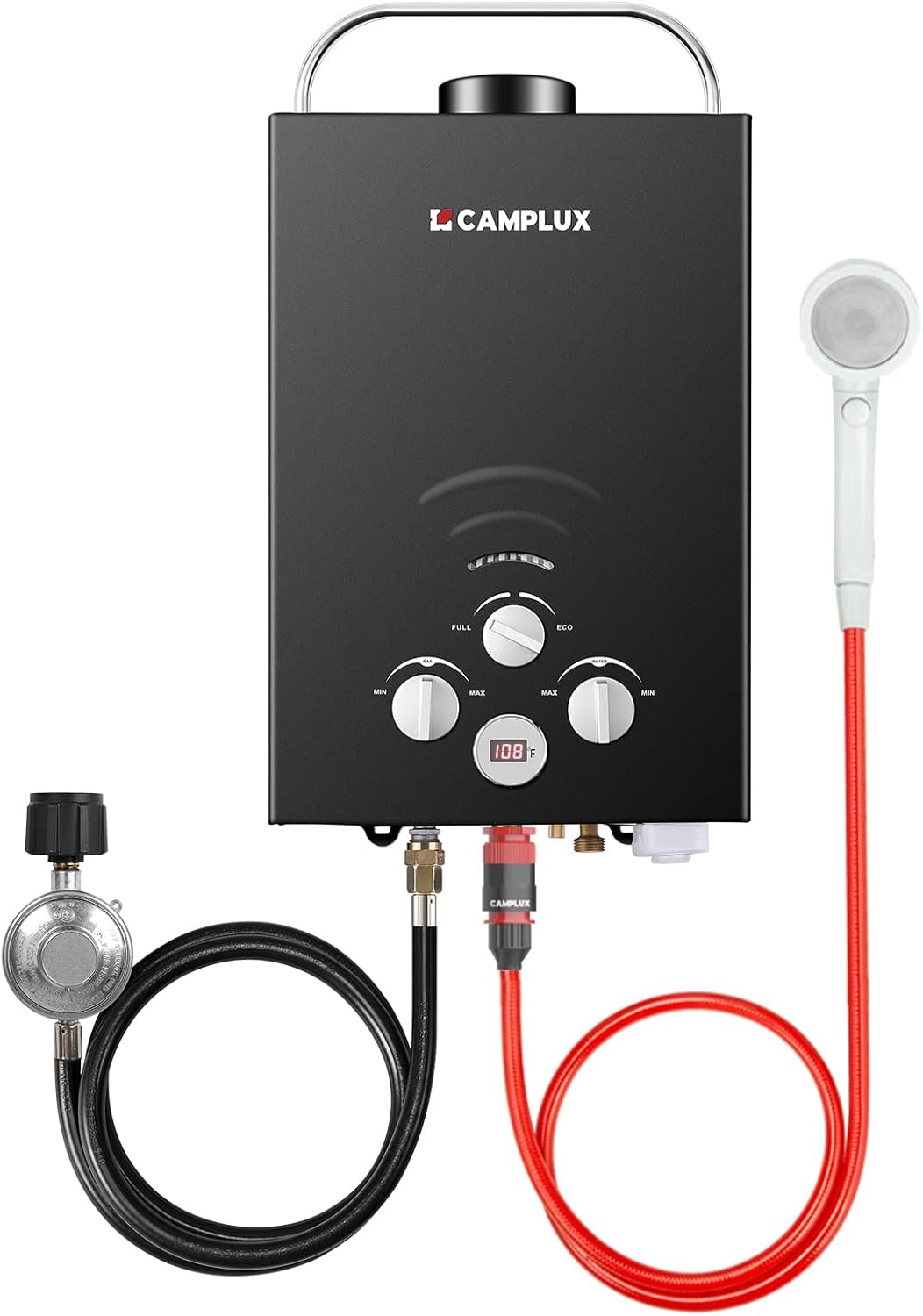 CAMPLUX Portable Tankless Water Heater 1.58 GPM, BW158B Outdoor Propane Water He...