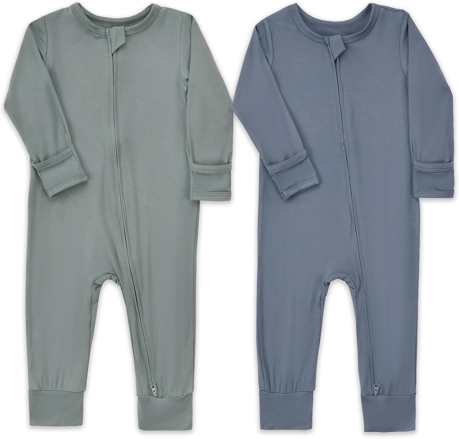 Aablexema Baby Footless Pajamas Zipper with Mitten, Rayon from Bamboo, Infant Lo...