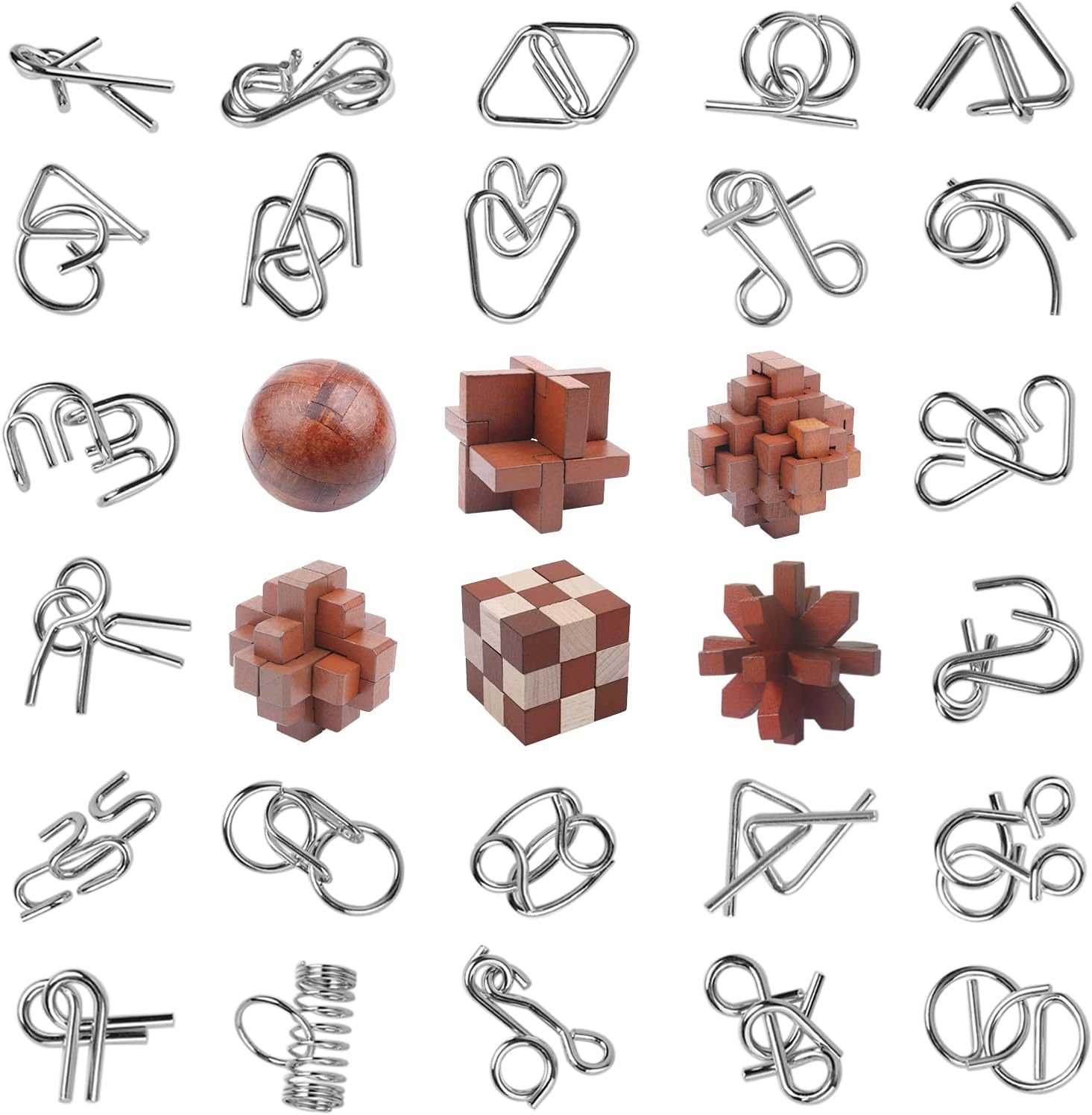 and Unique Brain Teaser Puzzles, Special 30pcs Puzzle Game for Adults and Kids,...
