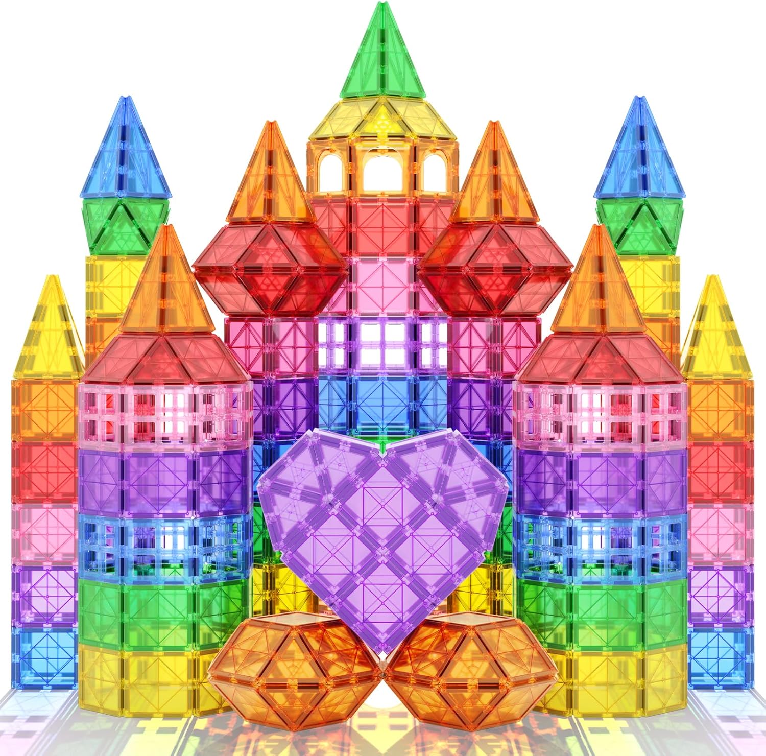 Magnetic Tiles Magnet Toys for Girls Boys, Sensory STEM Magnetic Blocks Building...