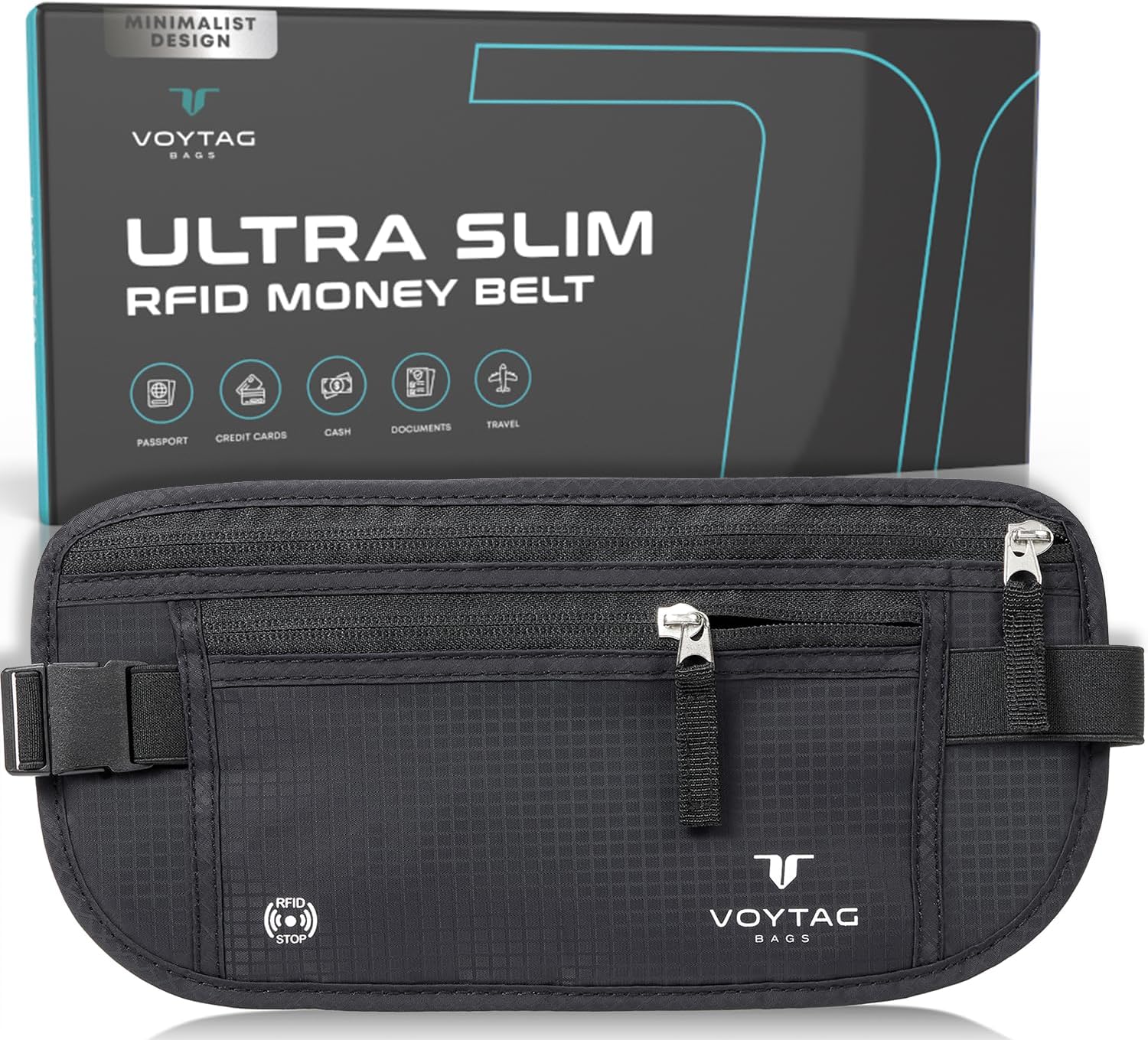 Travel Money Belt & Passport Holder - RFID Blockin...