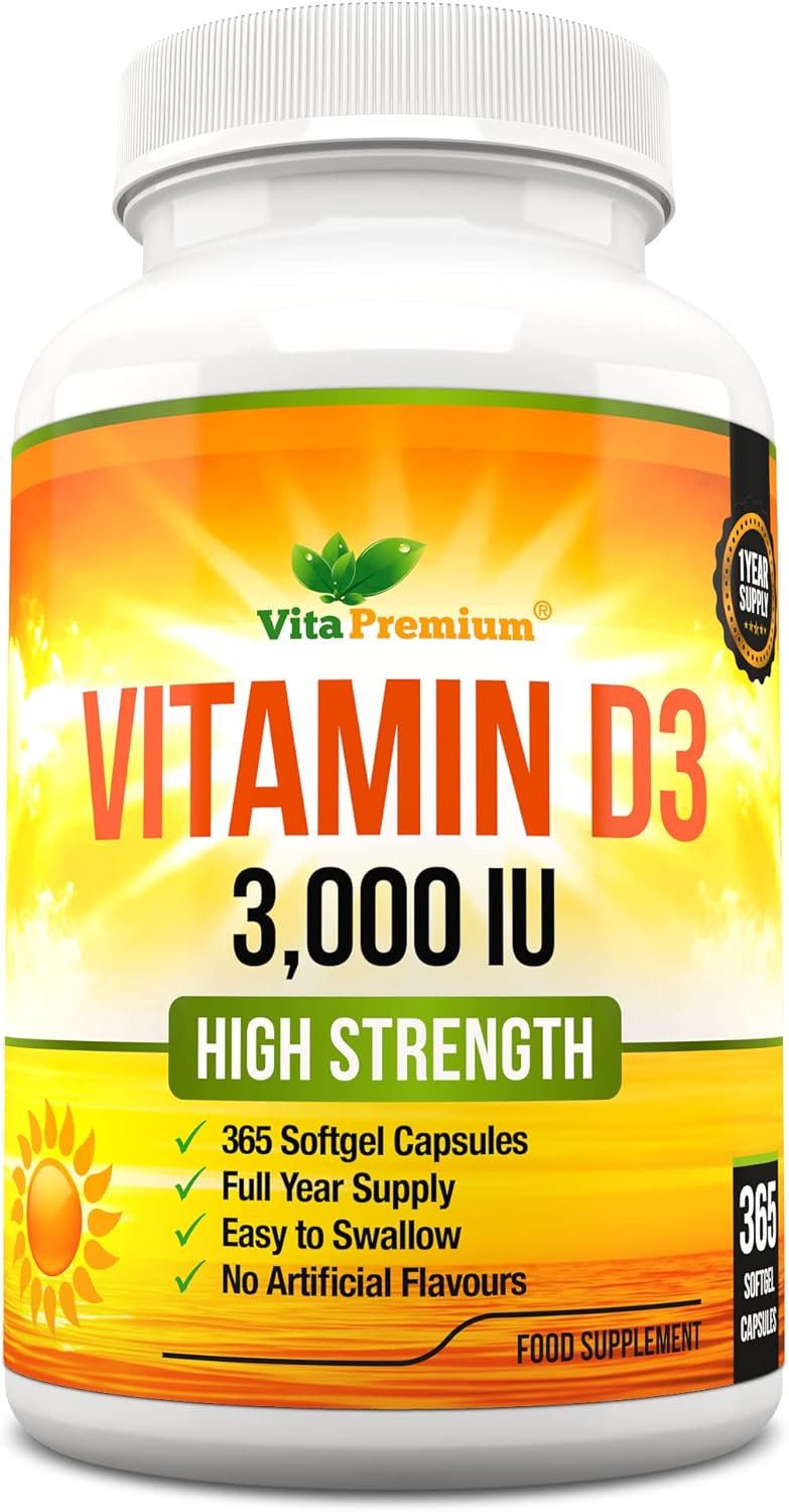 Vitamin D 3,000 IU, High Strength Vitamin D3 Supplement, 365 Easy to Swallow Sof...