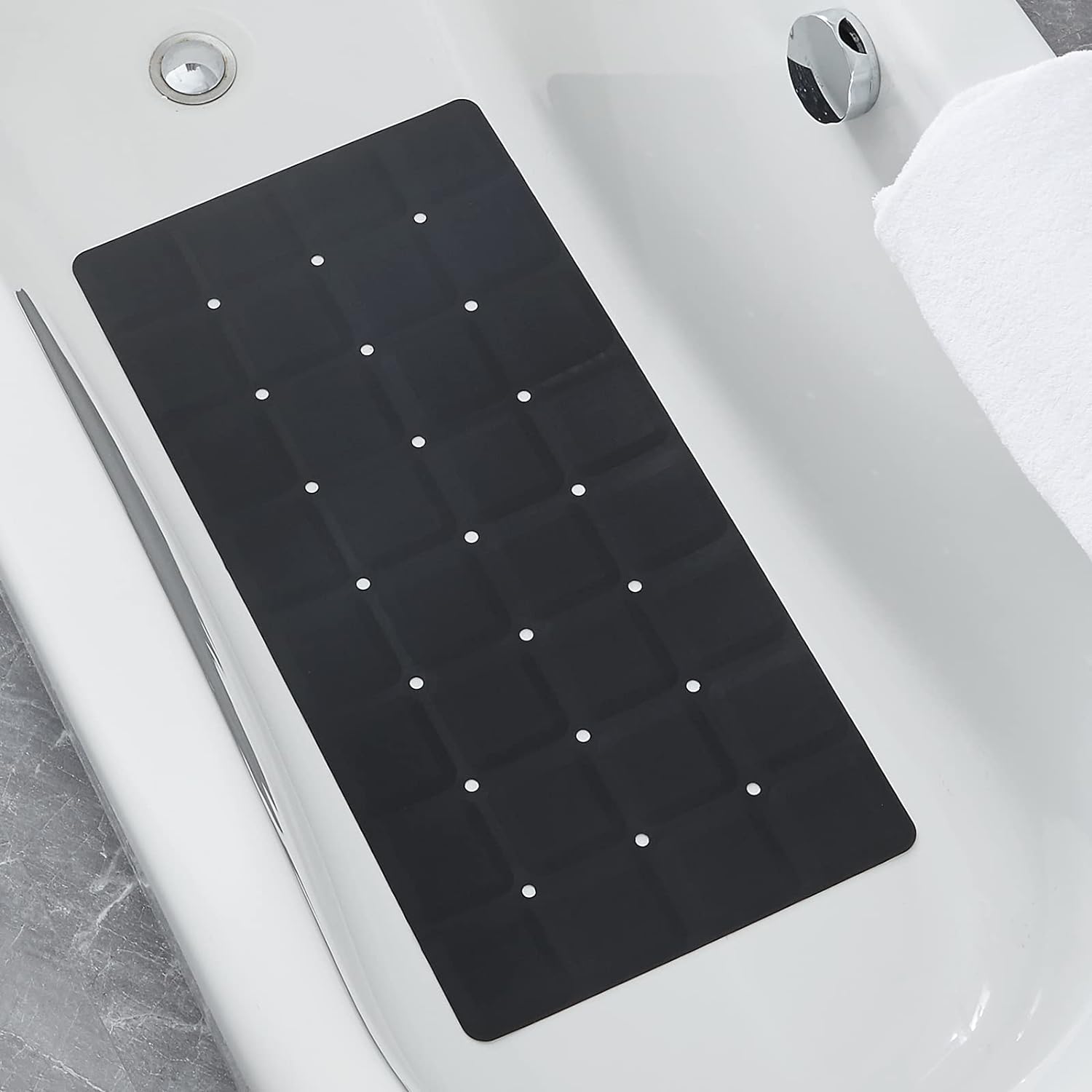 Foldable Non Slip Silicon Bath Mat Bathtub mat Shower mats no Suction Cups for T...