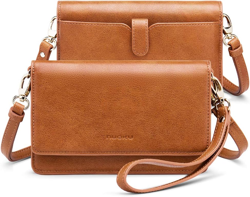nuoku Women Small Crossbody Bag Cellphone Purse Wallet with RFID Card Slots 2 St...
