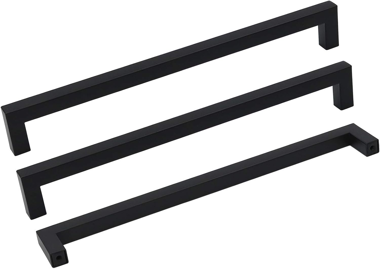 goldenwarm Black Cabinet Pulls, Special Modern Square Bar Cabinet Pulls, Unique...