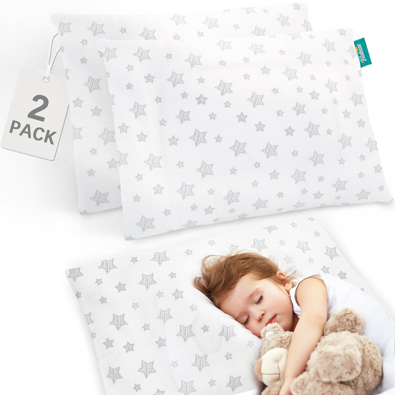 Toddler Pillow, Special 2 Pack Pillow With Pillowcase, High-Quality Kid Pillow f...