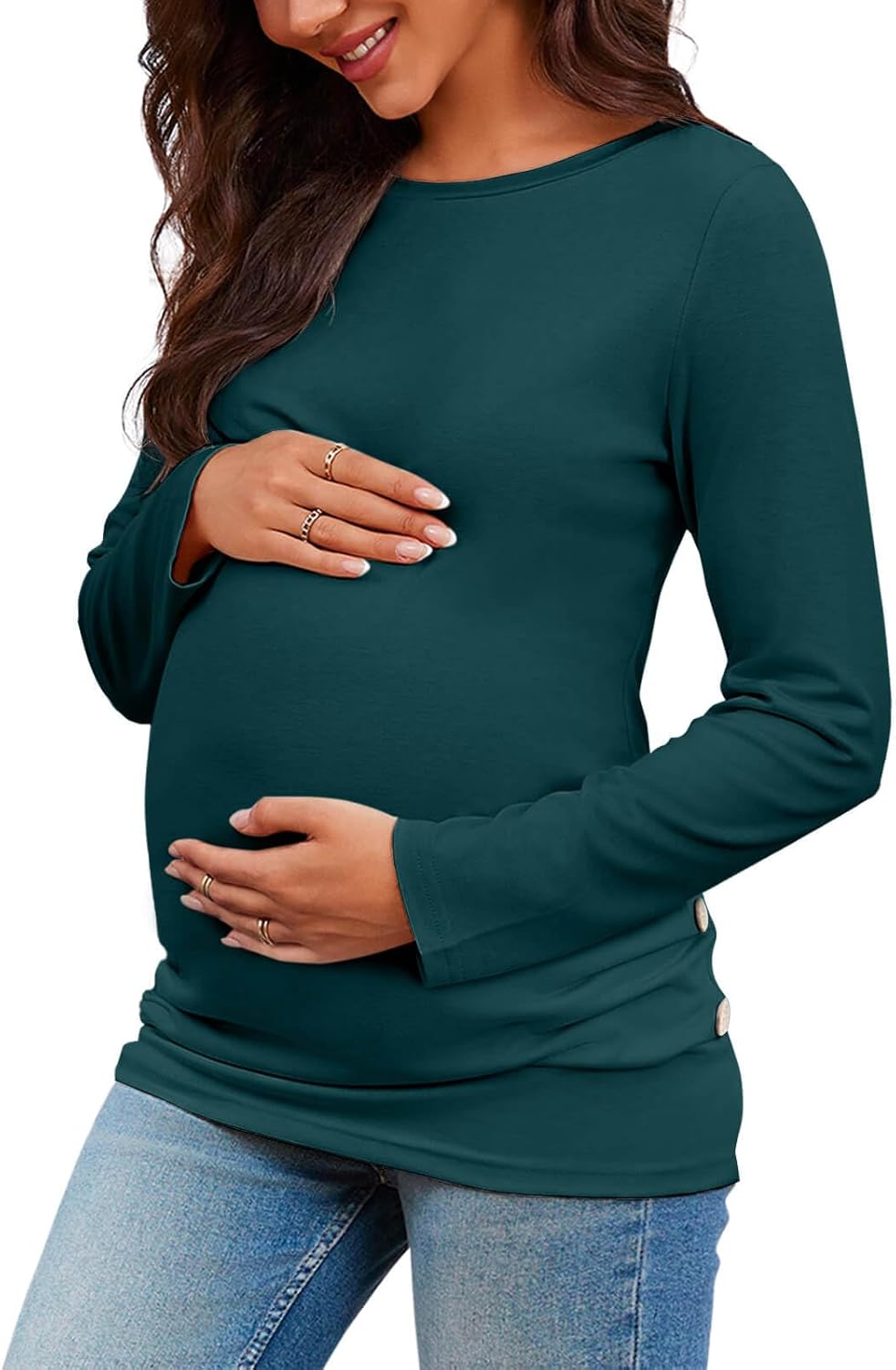 Chuanqi Women’s Maternity Shirt, Special Pregnancy Clothes Fall Long Sleeve Crew...