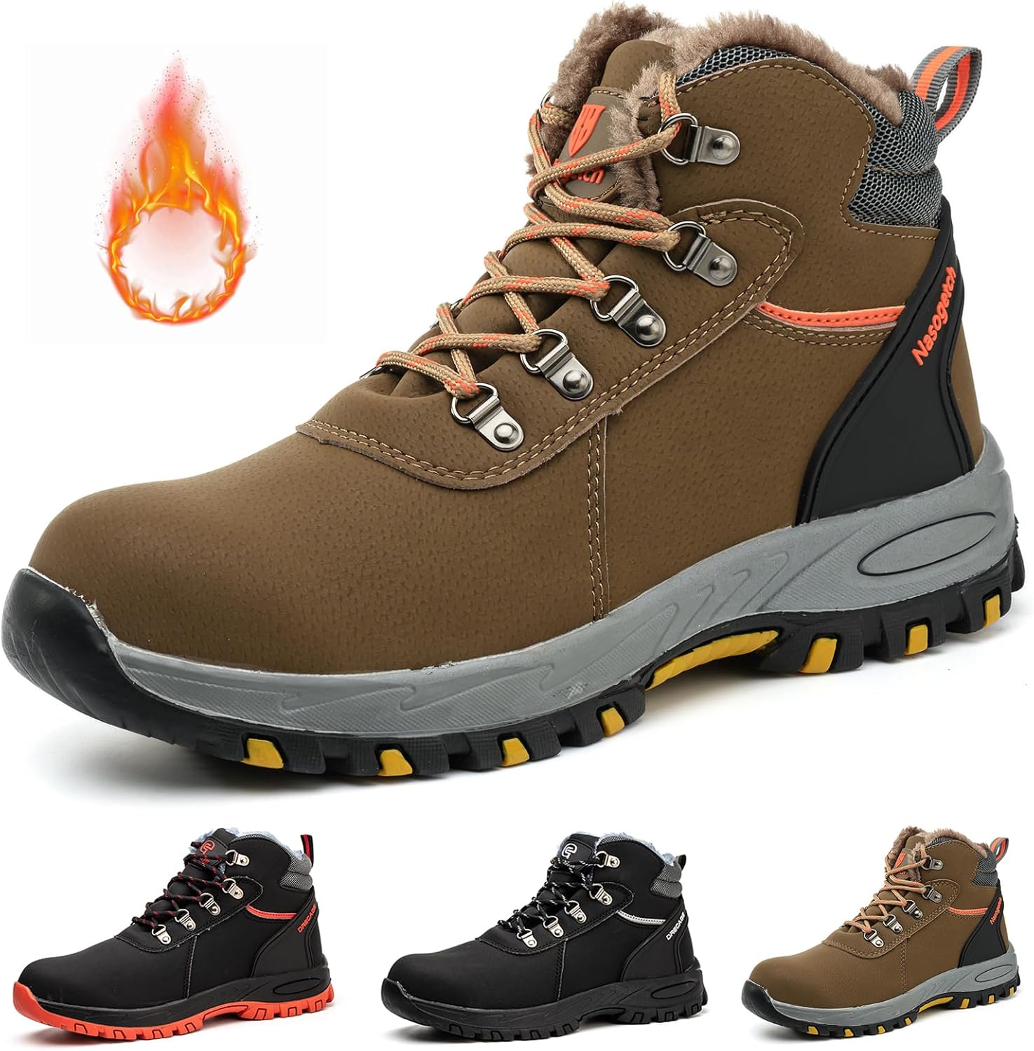 Gainsera Safety Boots, Lightweight Work Boots with Steel Toe, Innovative Breatha...