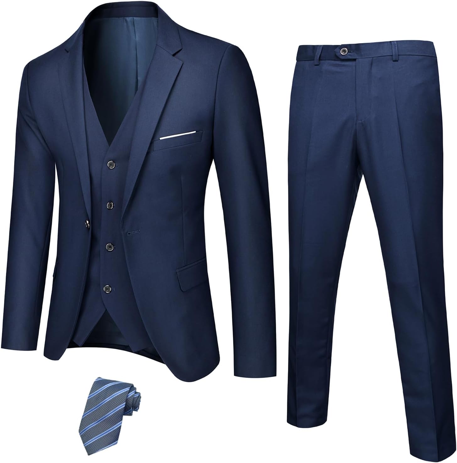 MY'S Men's Slim Fit Suit, Special 3 Piece Suit with One Button Jacket, Unique Bl...