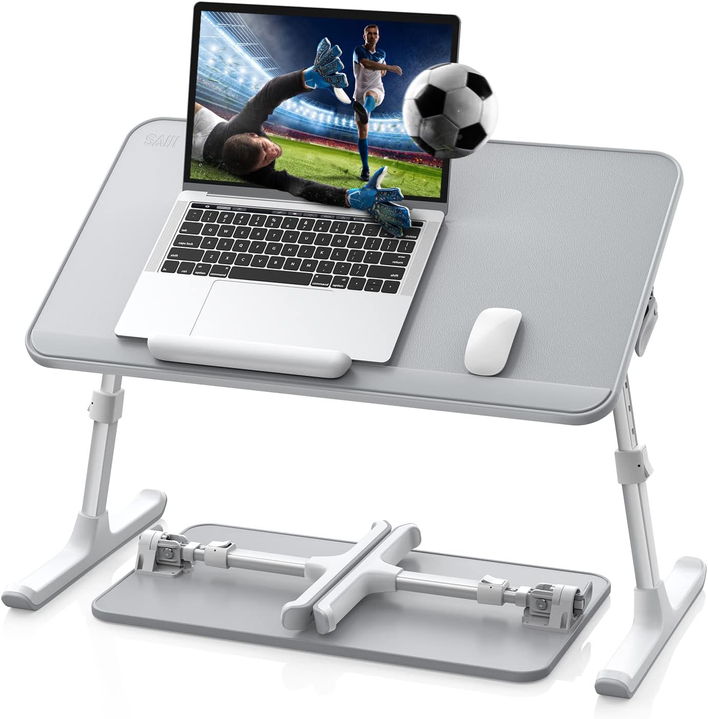 Lap Desk, SAIJI Bed Table, Thick Stable Feet, Height and Angle Adjustable, Enoug...