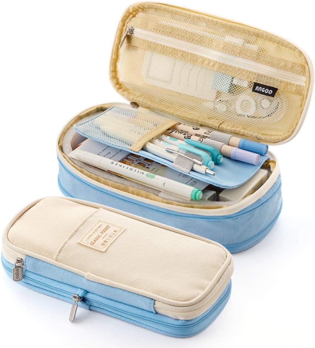 Coolzon Expandable School Bag, Large Capacity Pencil case, Pencil Bag, Stationer...