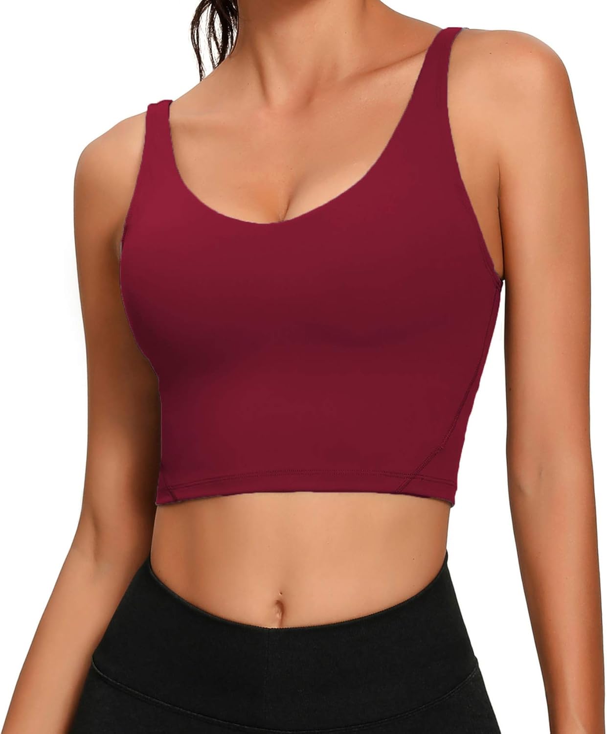 Lemedy Women Sports Bra, Special Longline Crop Tank Top for Padded Workout, Inno...