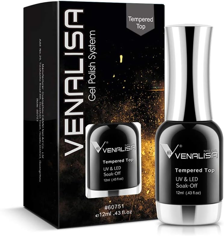 VENALISA 12ML No Wipe Tempered Top Coat, Scratch Resistant Long Lasting High Glo...