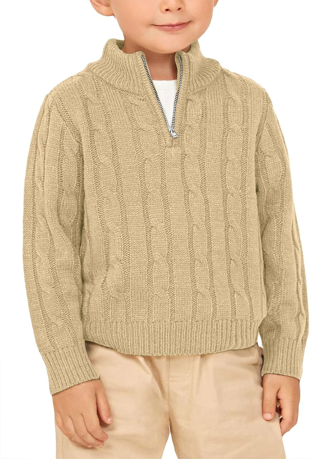 Zhaovi's Toddler Sweater, Special Knit Cable 1/4 Zip Sweater Outfit, Innovative...