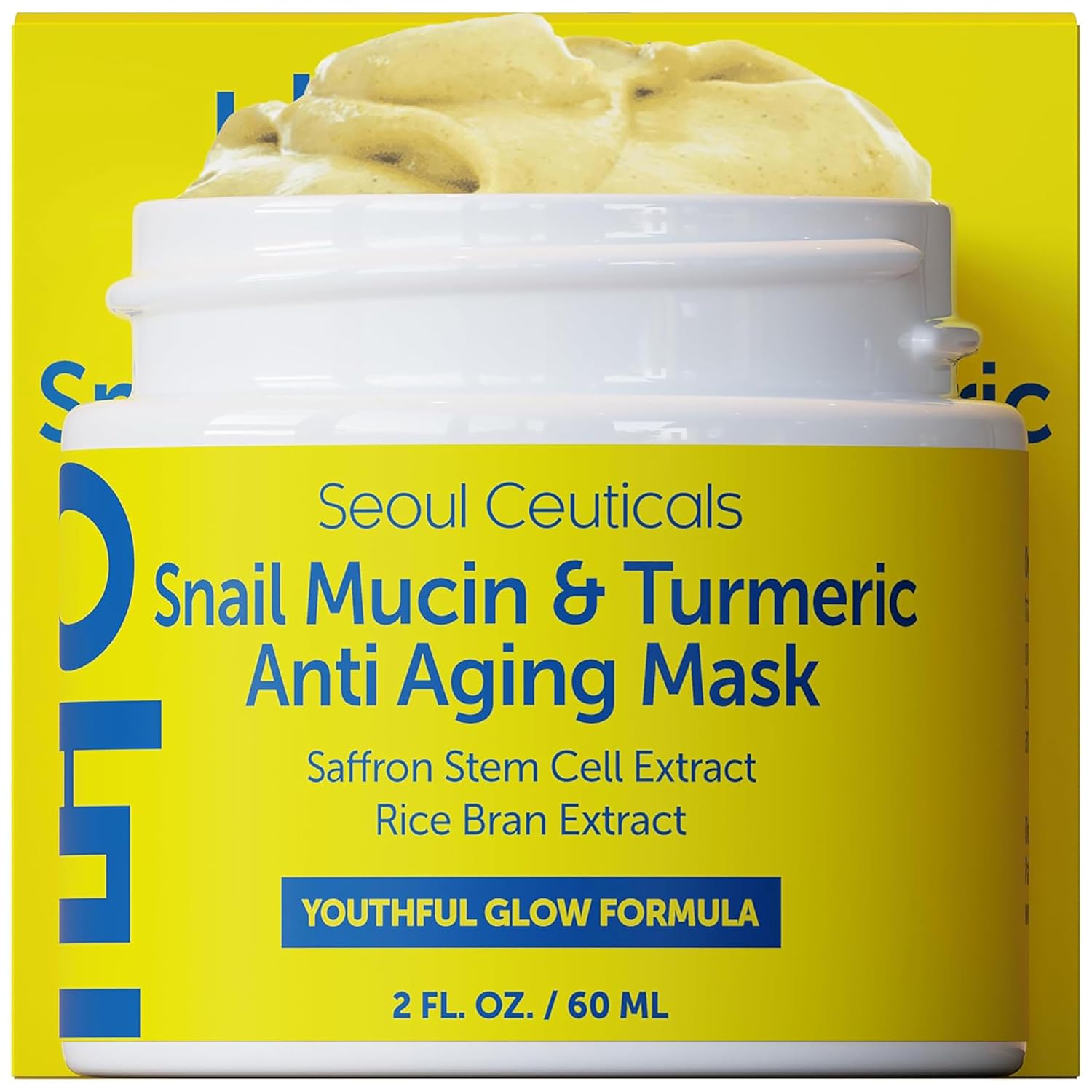 SeoulCeuticals Korean Face Mask, Unique Skin Care with Snail Mucin Turmeric Mask...