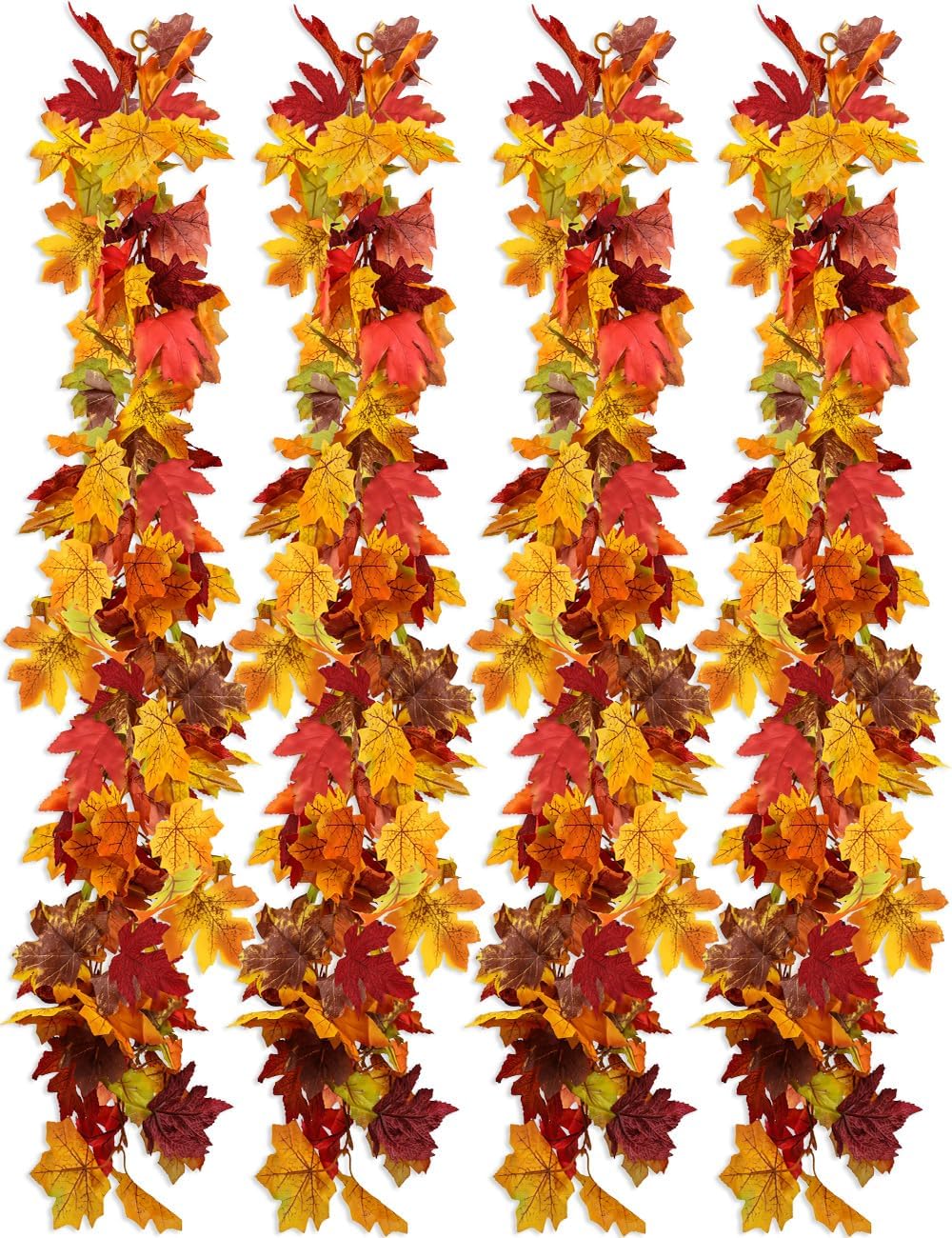 wohohoho Maple Leaf Garland, Special 4 Packs Fall Garland for Autumn Decor, Inno...