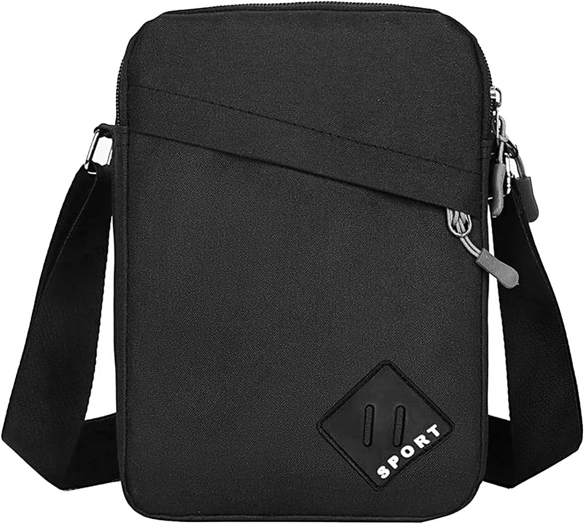 FuninCrea Mens Shoulder Bag Nylon and Oxford Crossbody Bag, Messenger Bag with Z...