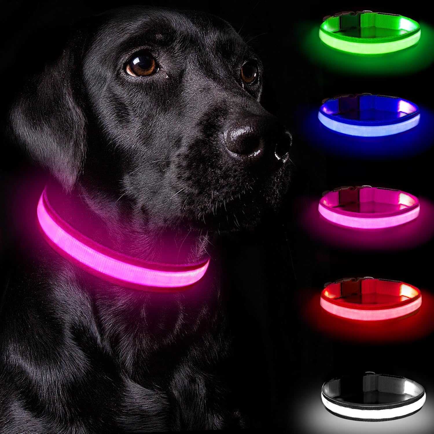 Nepfaivy Light Up Dog Collar - Dog Collar Lights for The Dark Night, Adjustable...