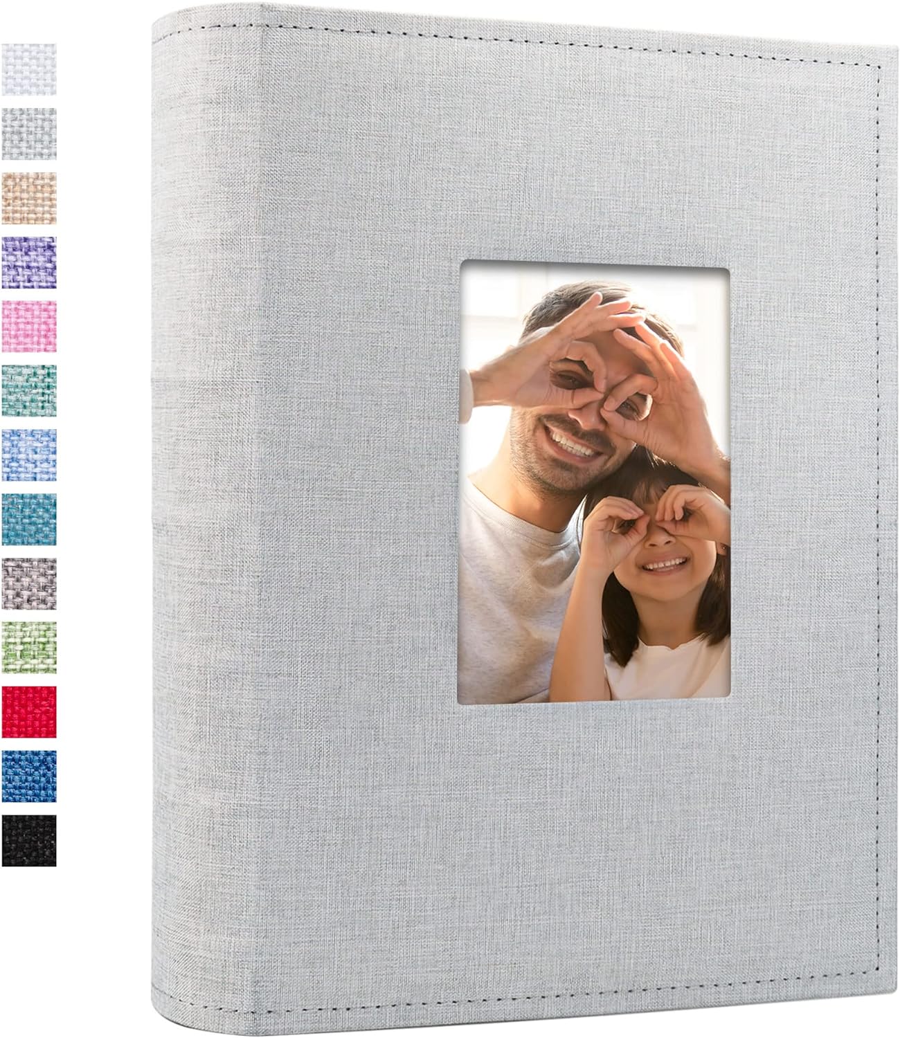 Vienrose Photo Albums 6x4 300 Pockets Linen Frame Cover with Memo Areas Photoboo...