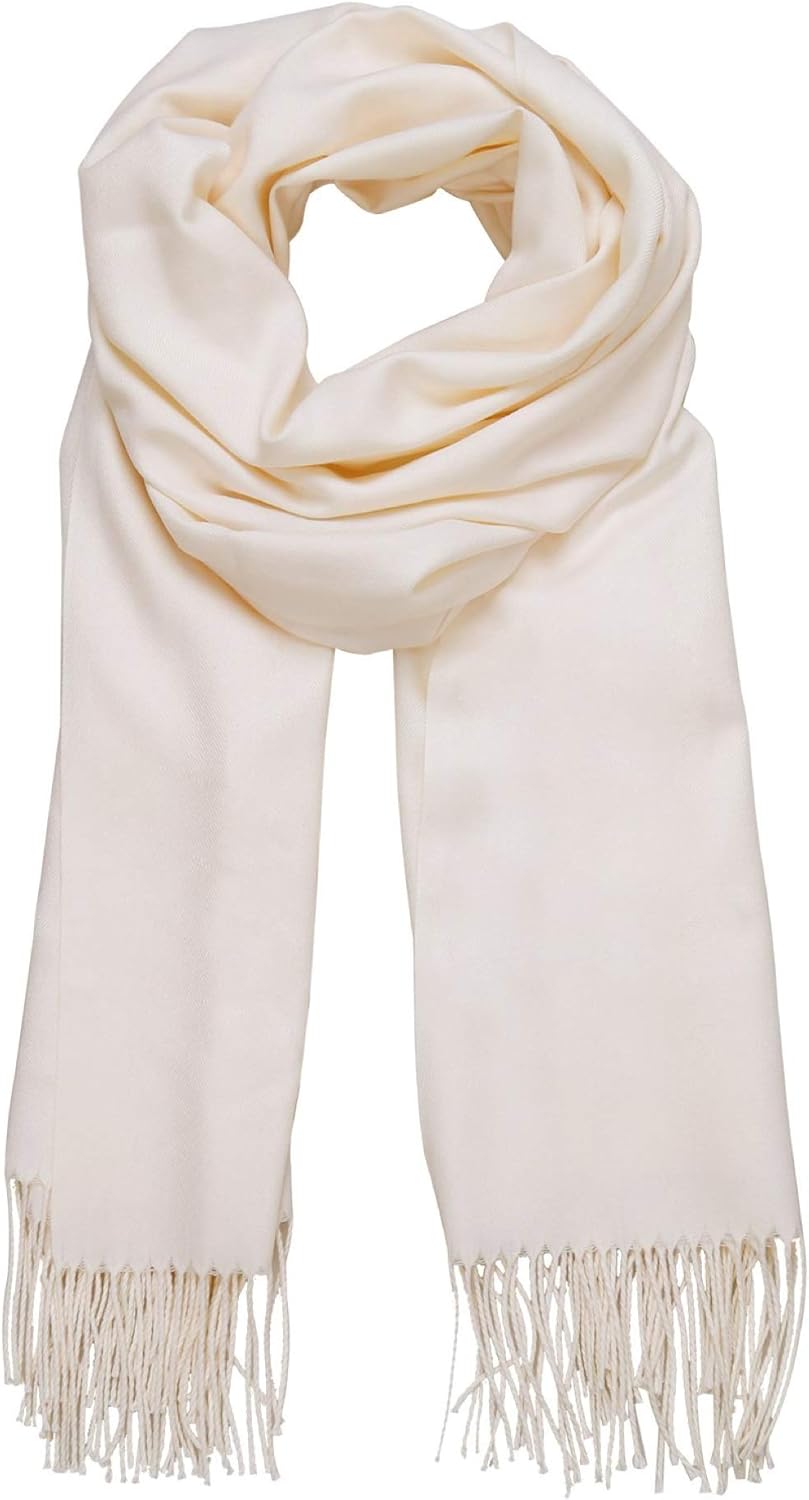 World of Shawls Super Soft Pashmina Shawl Scarf Wrap Cream